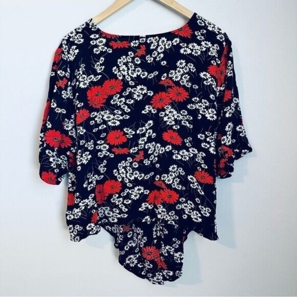 Madewell Hillside Daisies Tie Front Top Women’s Size 2X - Picture 2 of 6